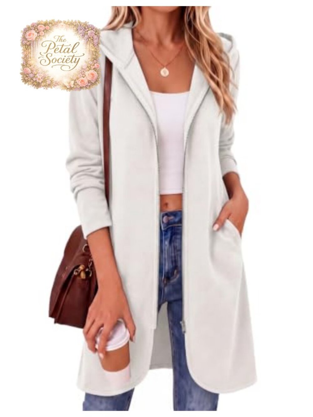 Zeagoo Womens Zip Up Hoodie Fleece Oversized Kneelength Tunic